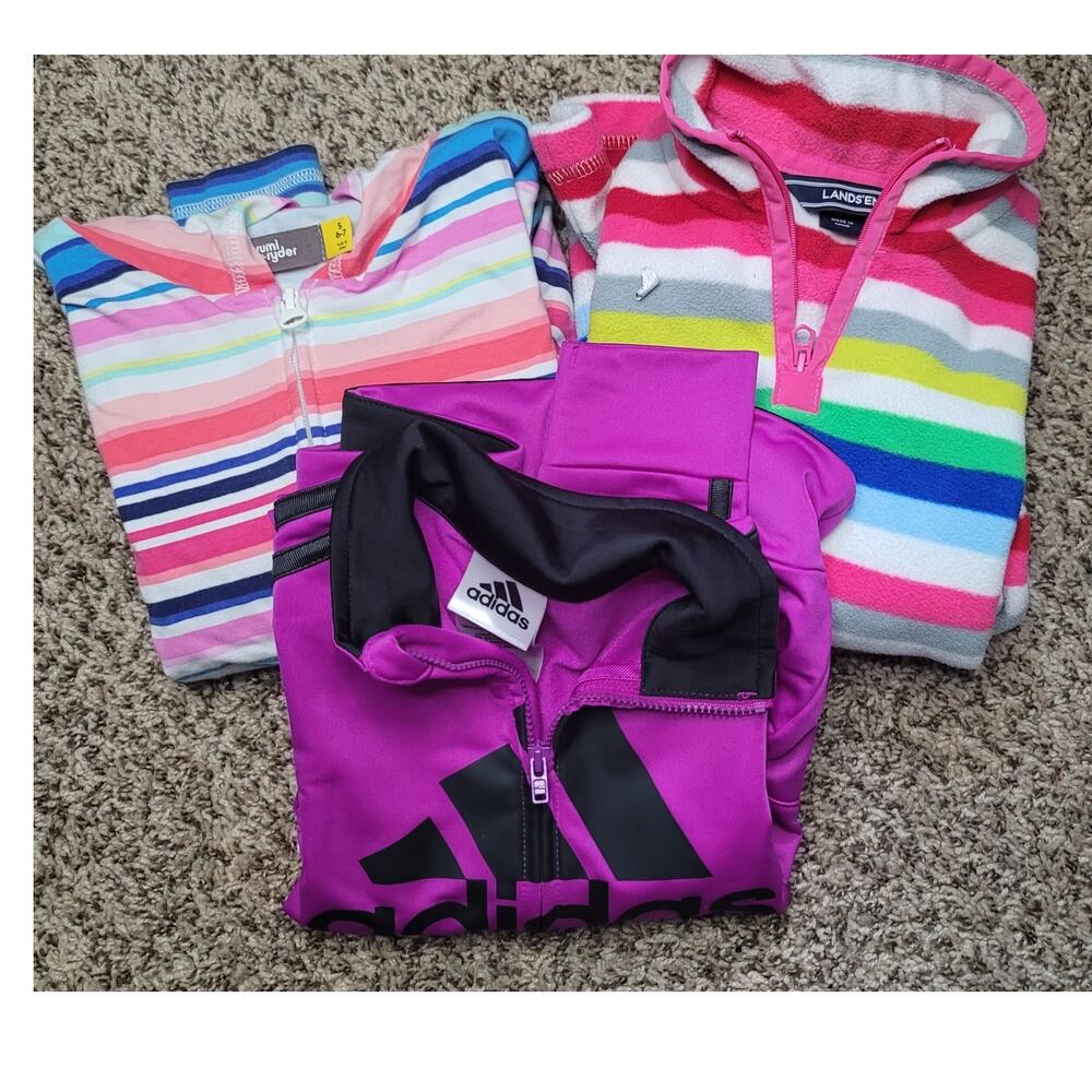 Adidas/Lands End/Rumi and Ryder- Girl's Jacket Bundle- sizes 5 to 7